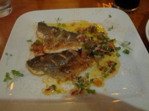 Grilled sea bass