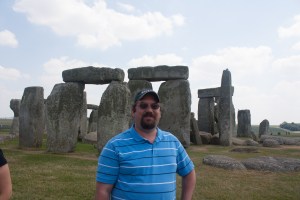 Me in front of Stonehenge, hard to smile in the bright sun.