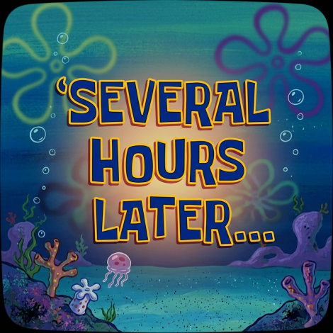 Text reading 'Several Hours Later...' with underwater background and coral